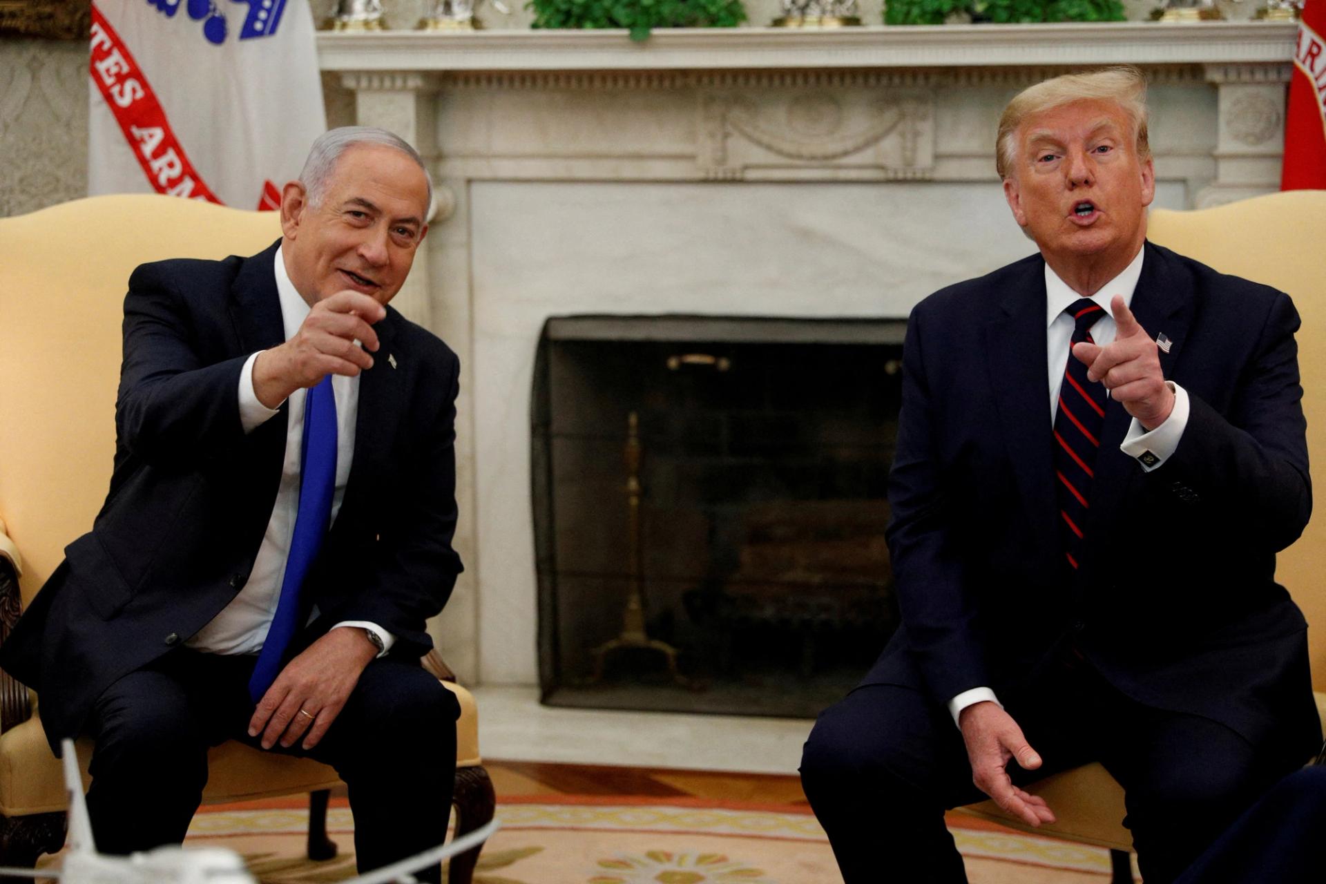  Israel’s Prime Minister Benjamin Netanyahu meets with U.S. President Donald Trump in 2020. 