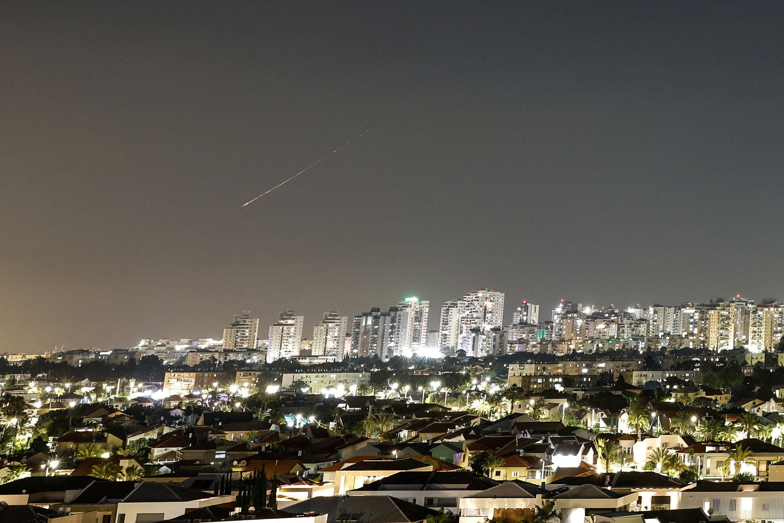 A missile headed towards Israel