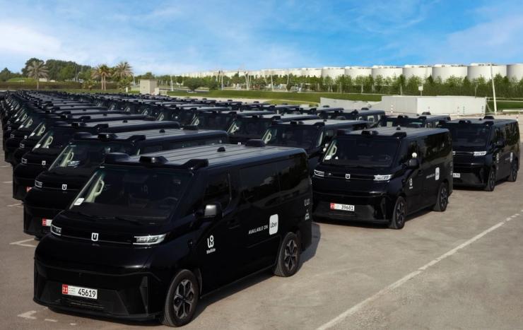 A fleet of robotaxis.