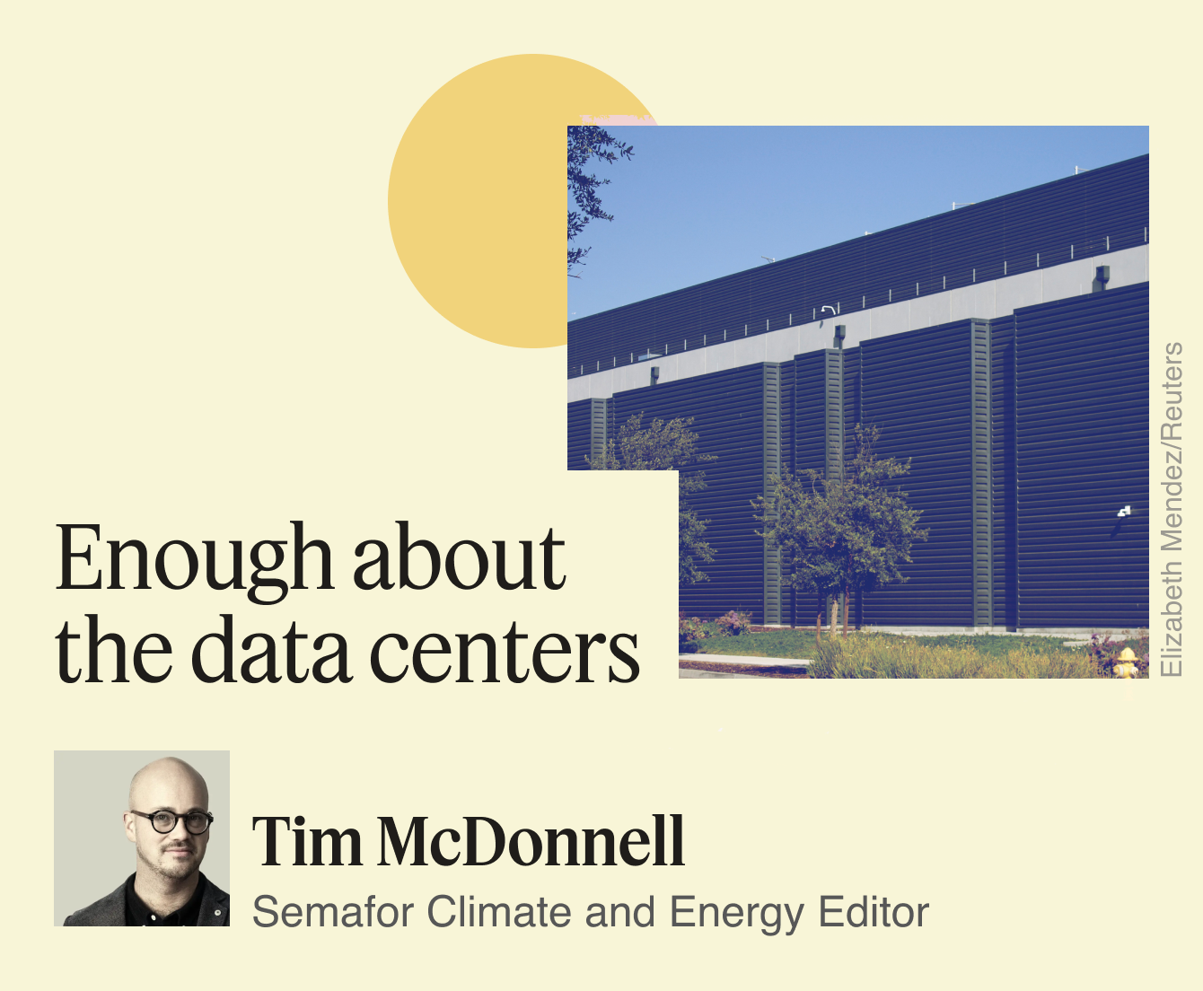 A graphic saying ‘Enough about the data centers.’