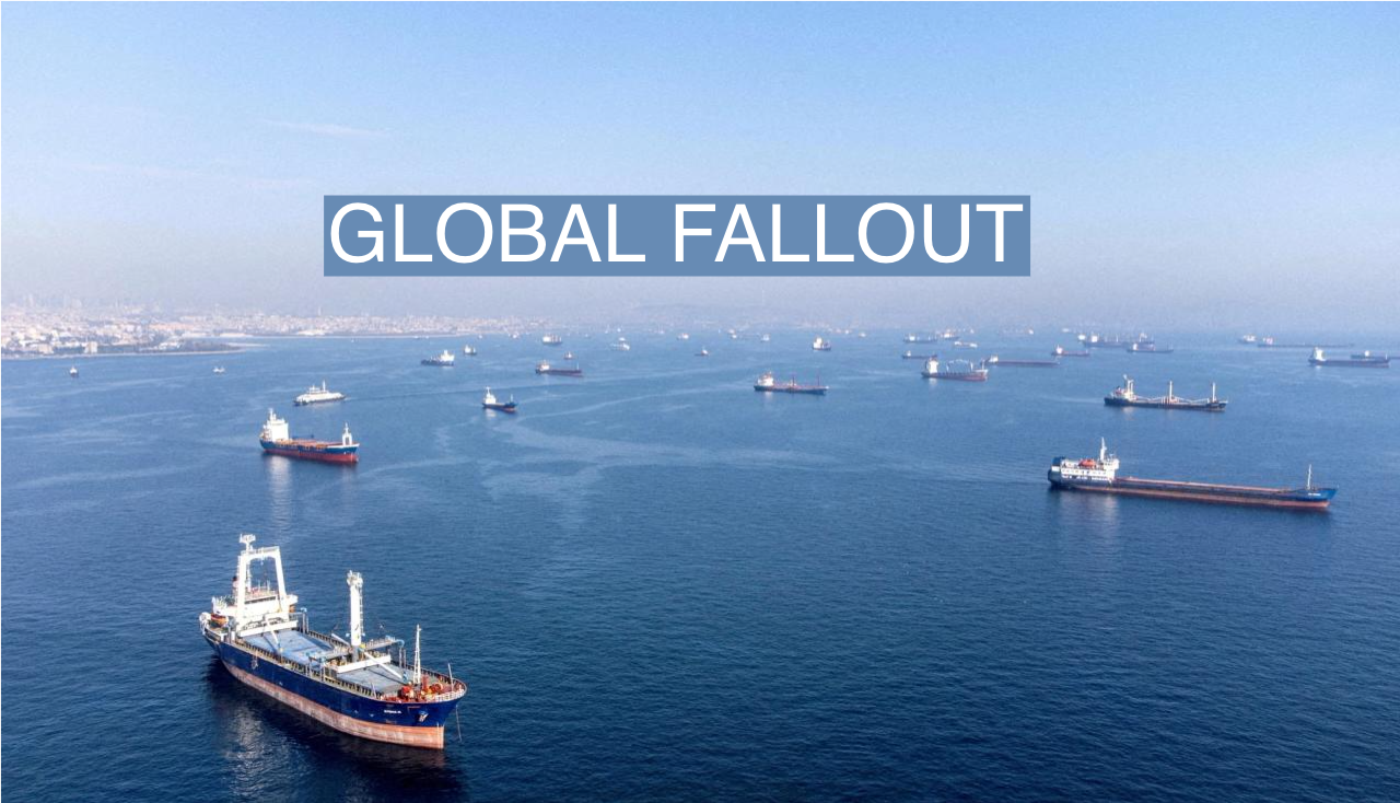 Commercial vessels including vessels which are part of Black Sea grain deal wait to pass the Bosphorus strait off the shores of Yenikapi during a misty morning in Istanbul, Turkey, October 31, 2022. REUTERS/Umit Bektas/File Photo