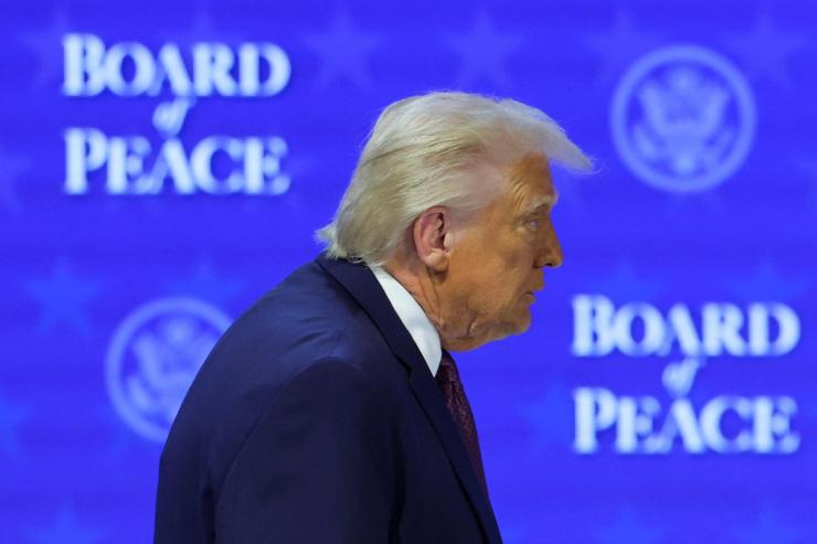 Donald Trump at the Board of Peace ceremony.