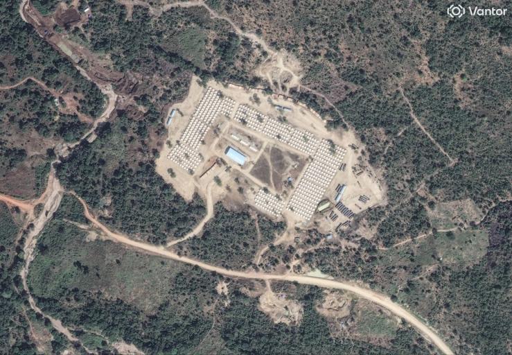 An aerial view of the camp in Ethiopia.