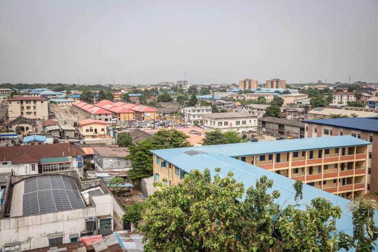 The view from the Co-Creation Hub in the suburb area of Yaba in Lagos.