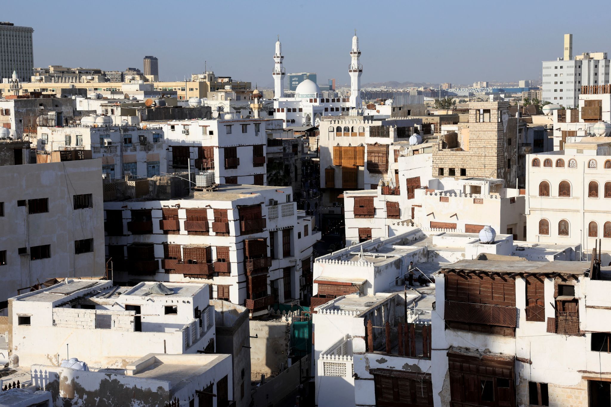 General view of historic old city known as “Balad” in Jeddah, Saudi Arabia.