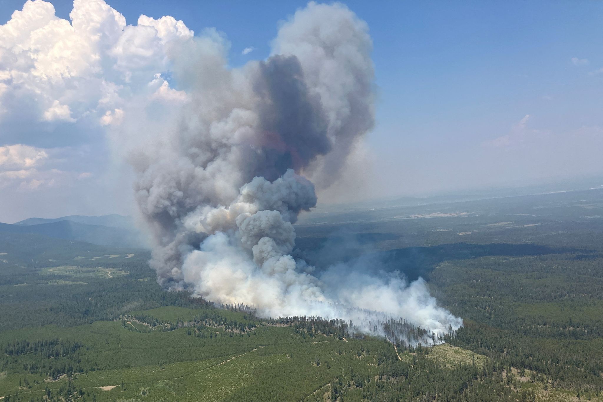 A wildfire in British Columbia