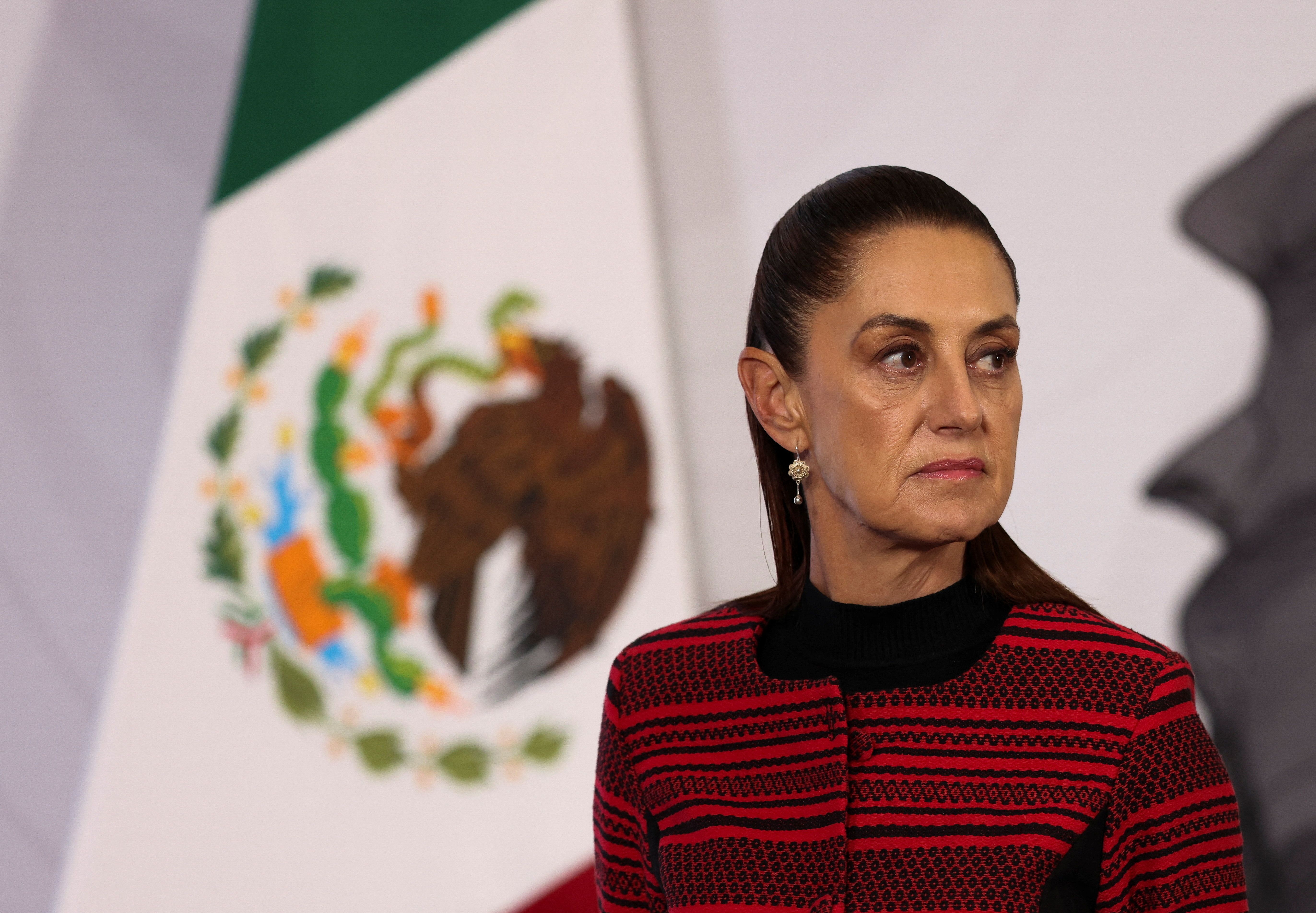 Mexico’s President Claudia Sheinbaum during in a media conference. 
