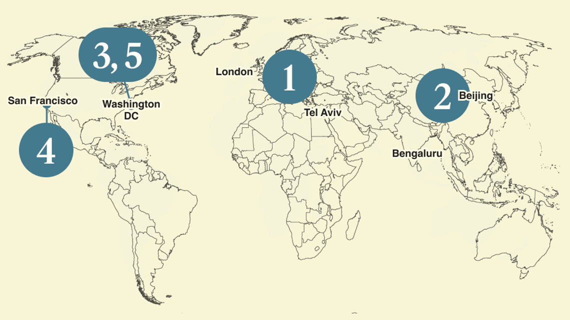 A map of the world.