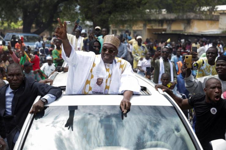 Presidential candidate Issa Tchiroma Bakary at the launch of his electoral campaign in Yagoua on Sept. 30, 2025.