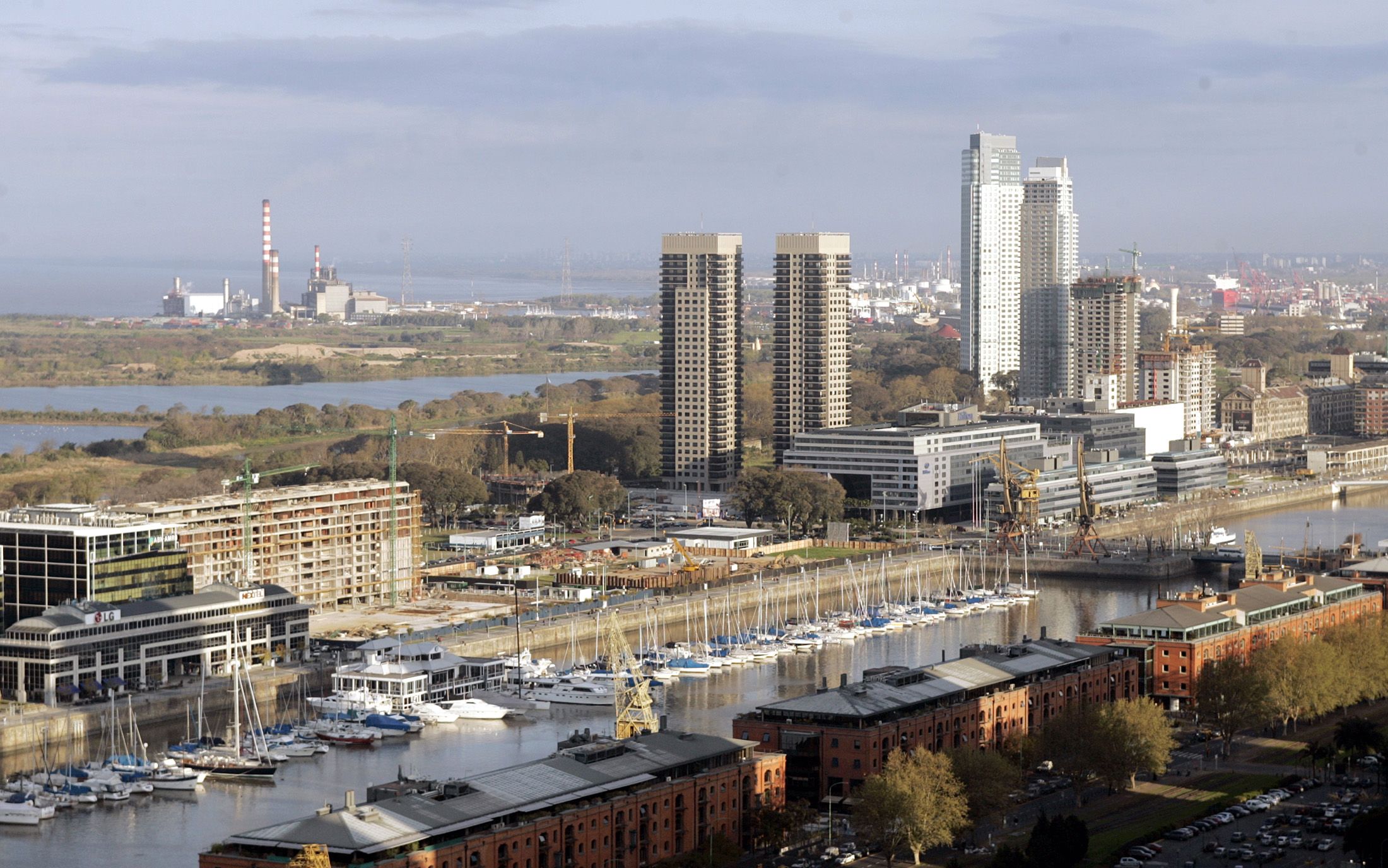Aerial view of Buenos Aires’ Puerto Madero neighbourhood.