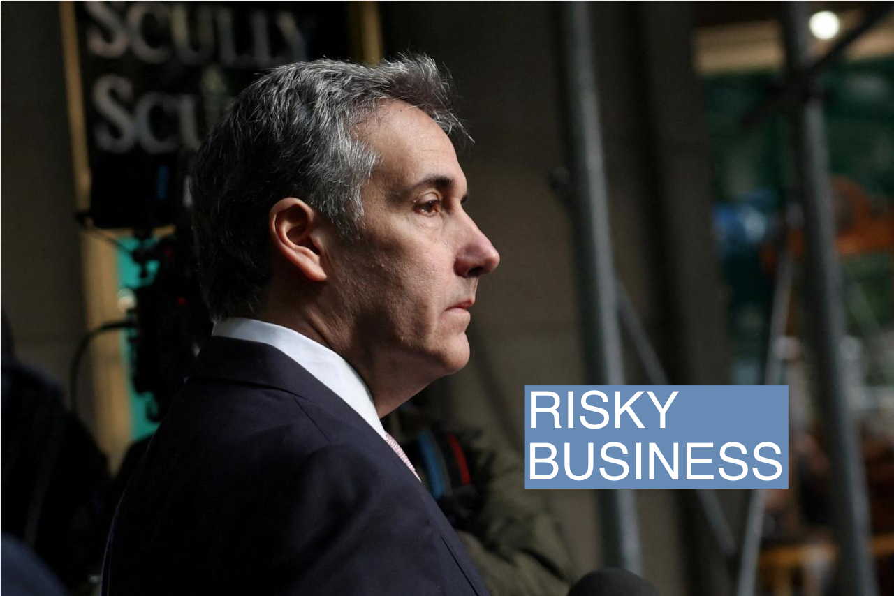 Michael Cohen departs his home in Manhattan to testify in Trump’s criminal trial on May 13, 2024. 