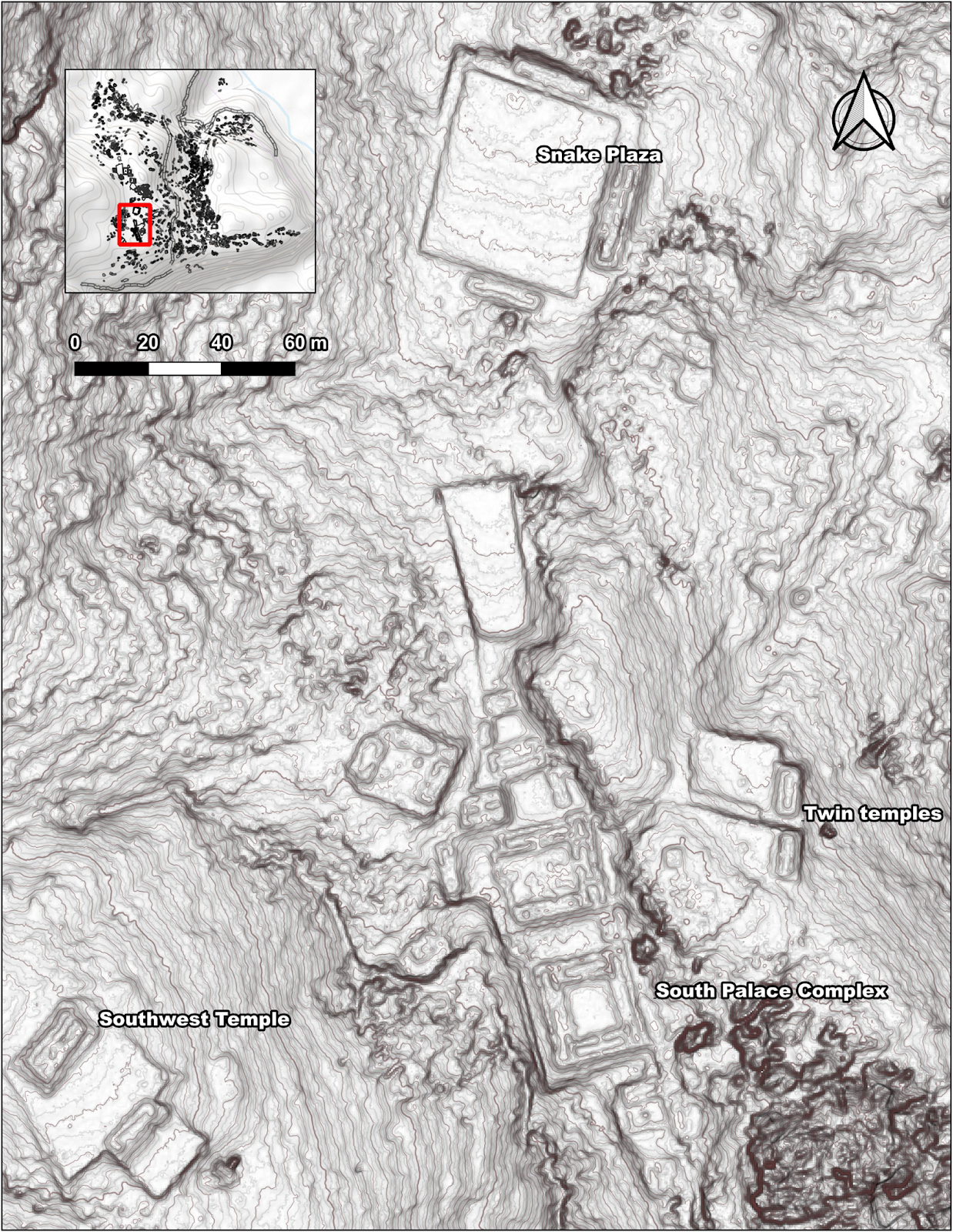 LIDAR images of the Zapotec settlement.