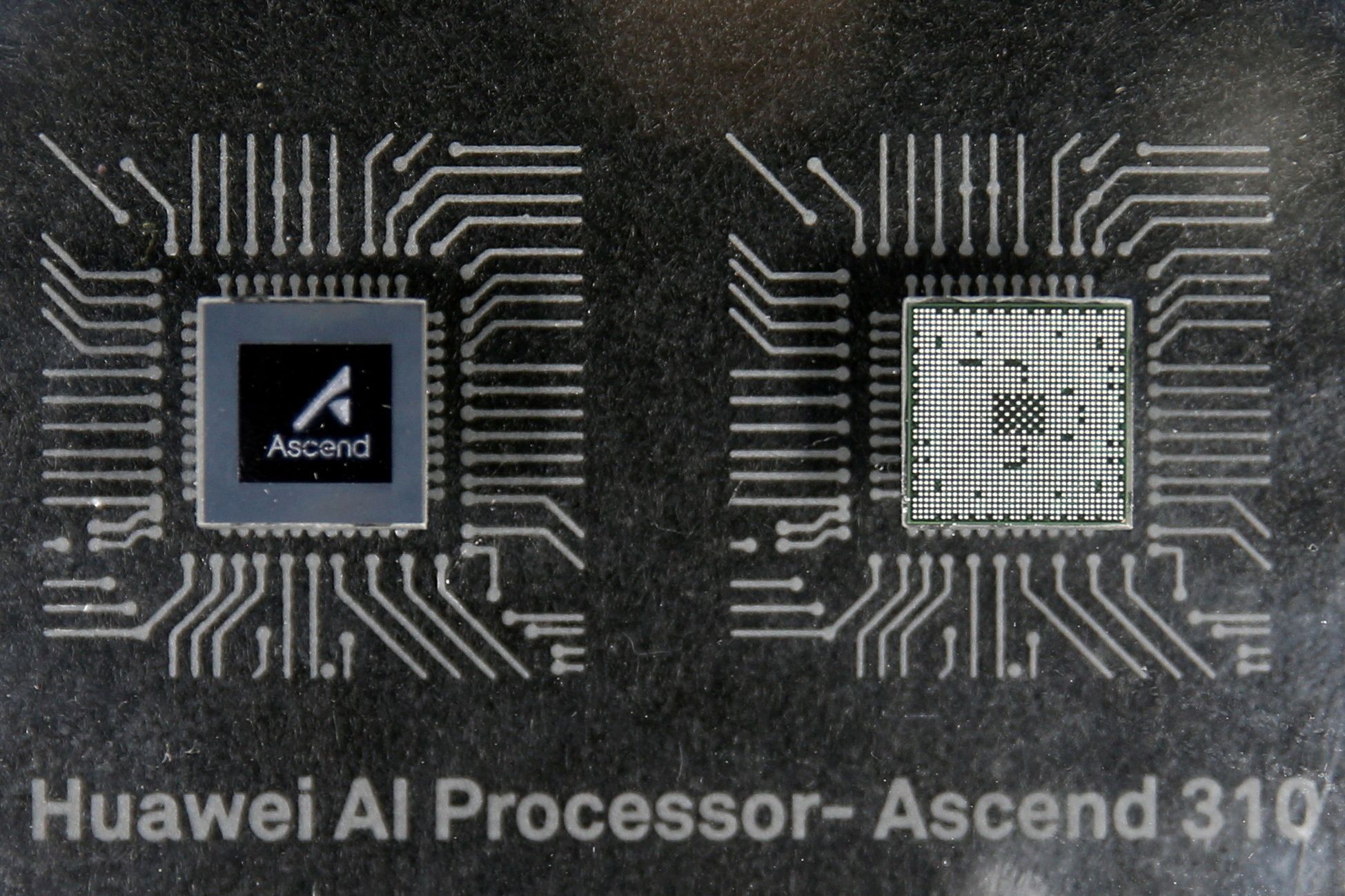Huawei AI processor chipsets are pictured at an exhibition in Bangkok, Thailand, January 30, 2019