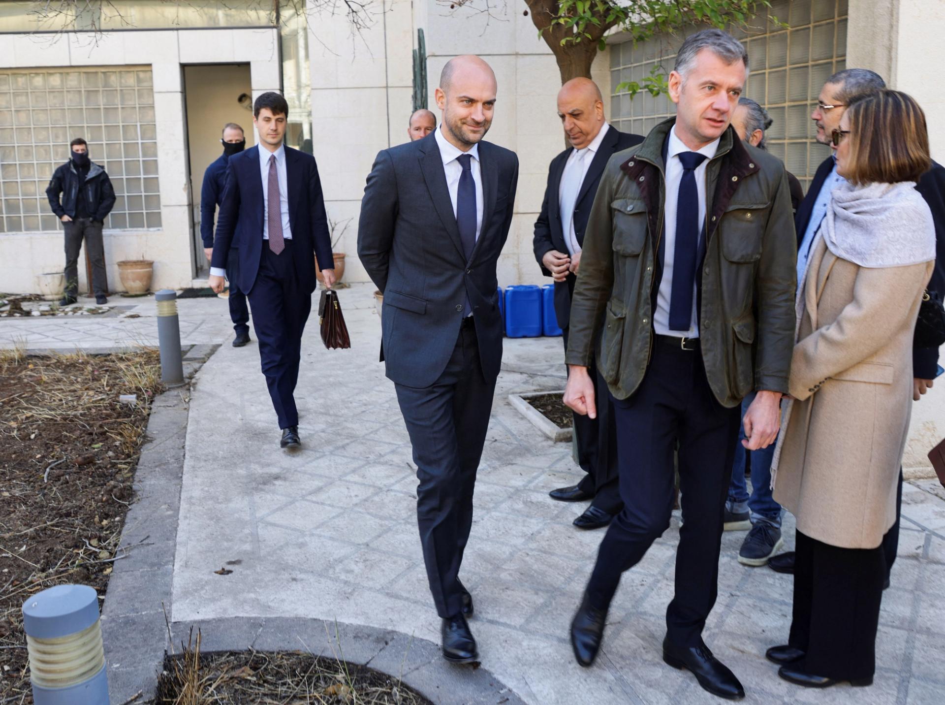 French Foreign Minister Jean-Noel Barrot at the French Embassy in Damascus, Syria.