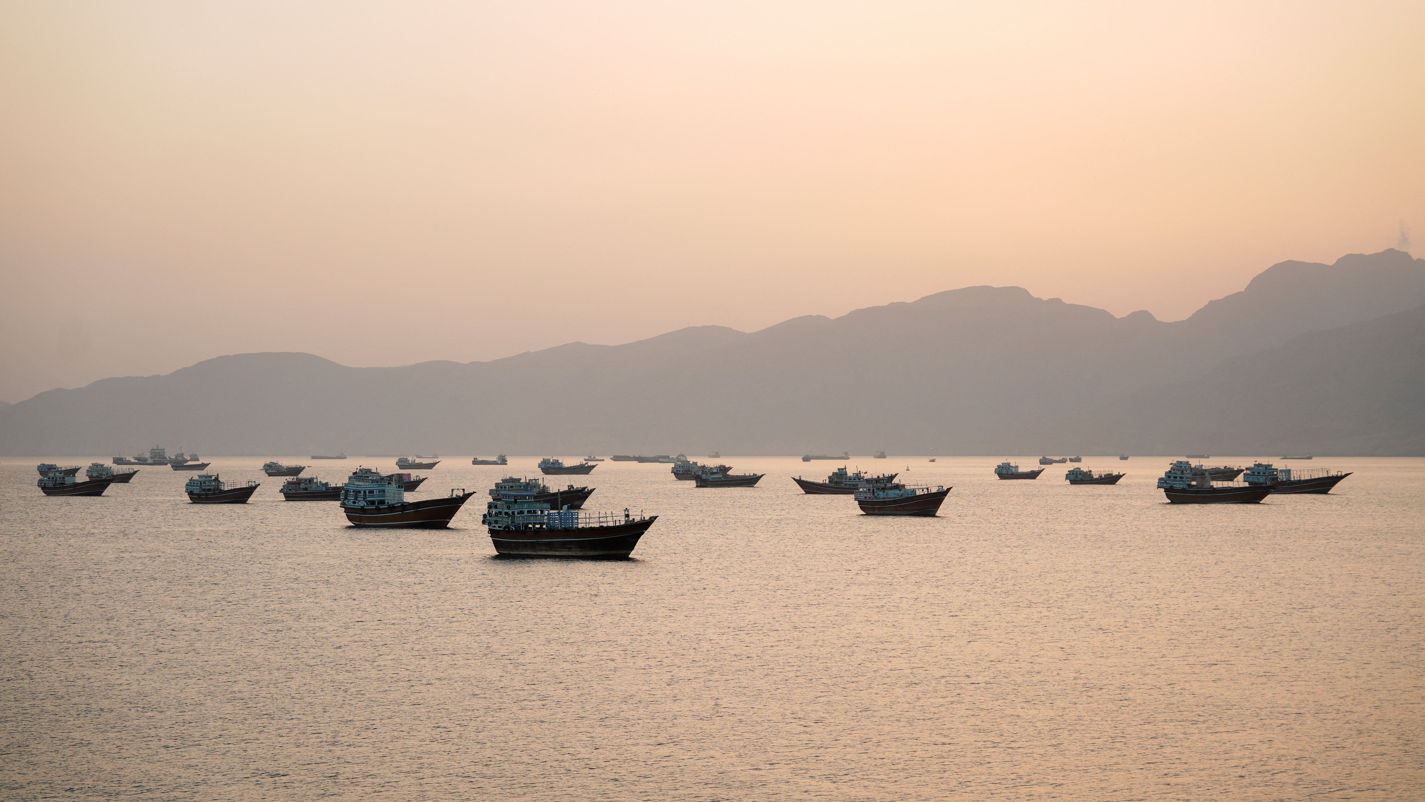 A view of the Strait of Hormuz.