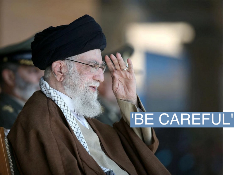 Iran's Supreme Leader Ayatollah Ali Khamenei attends a graduation ceremony for armed forces officers at the Imam Ali academy in Tehran, Iran October 10, 2023. Office of the Iranian Supreme Leader/WANA