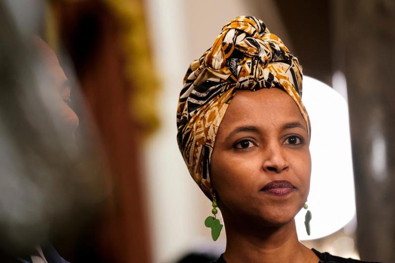 U.S. Representative Ilhan Omar (D-MN) is seen in Statuary Hall ahead of U.S. President Joe Biden’s State of the Union Address in Washington, U.S., February 7, 2023.