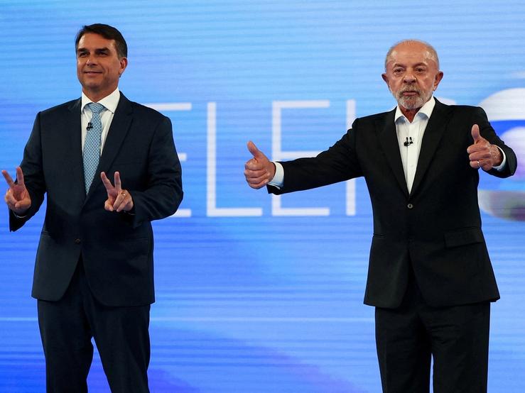 Flavio Bolsonaro and President Luiz Inacio Lula da Silva
