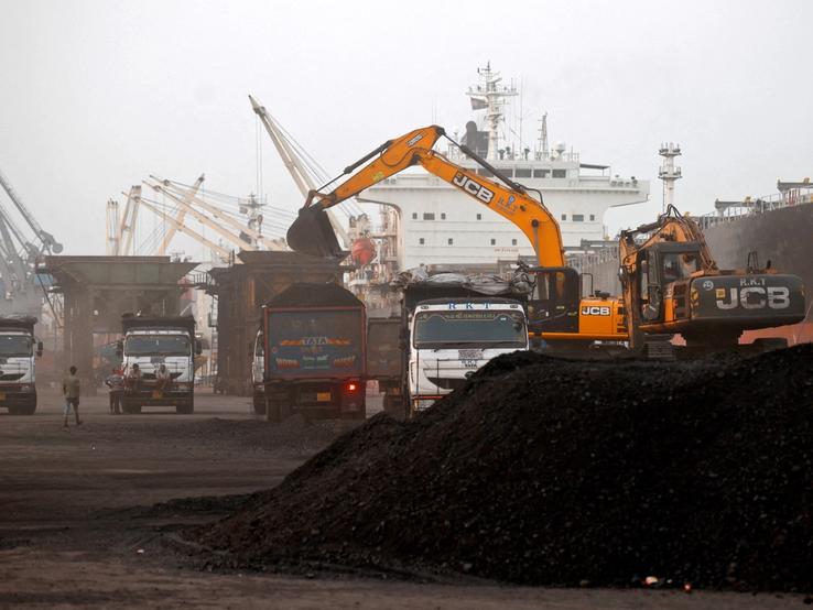 Coal in an Indian port.