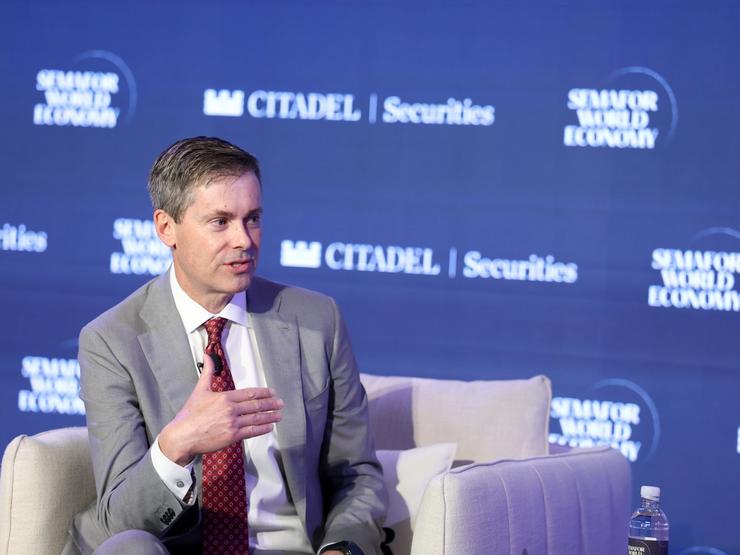 David Ricks (Chair and CEO - Lilly) speaks on stage during Semafor World Economy 2026 on April 17, 2026 in Washington, DC.