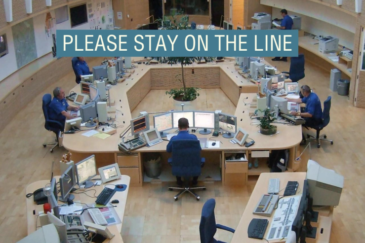 Part of the emergency call center at cantonal police in St.Gallen, Switzerland.