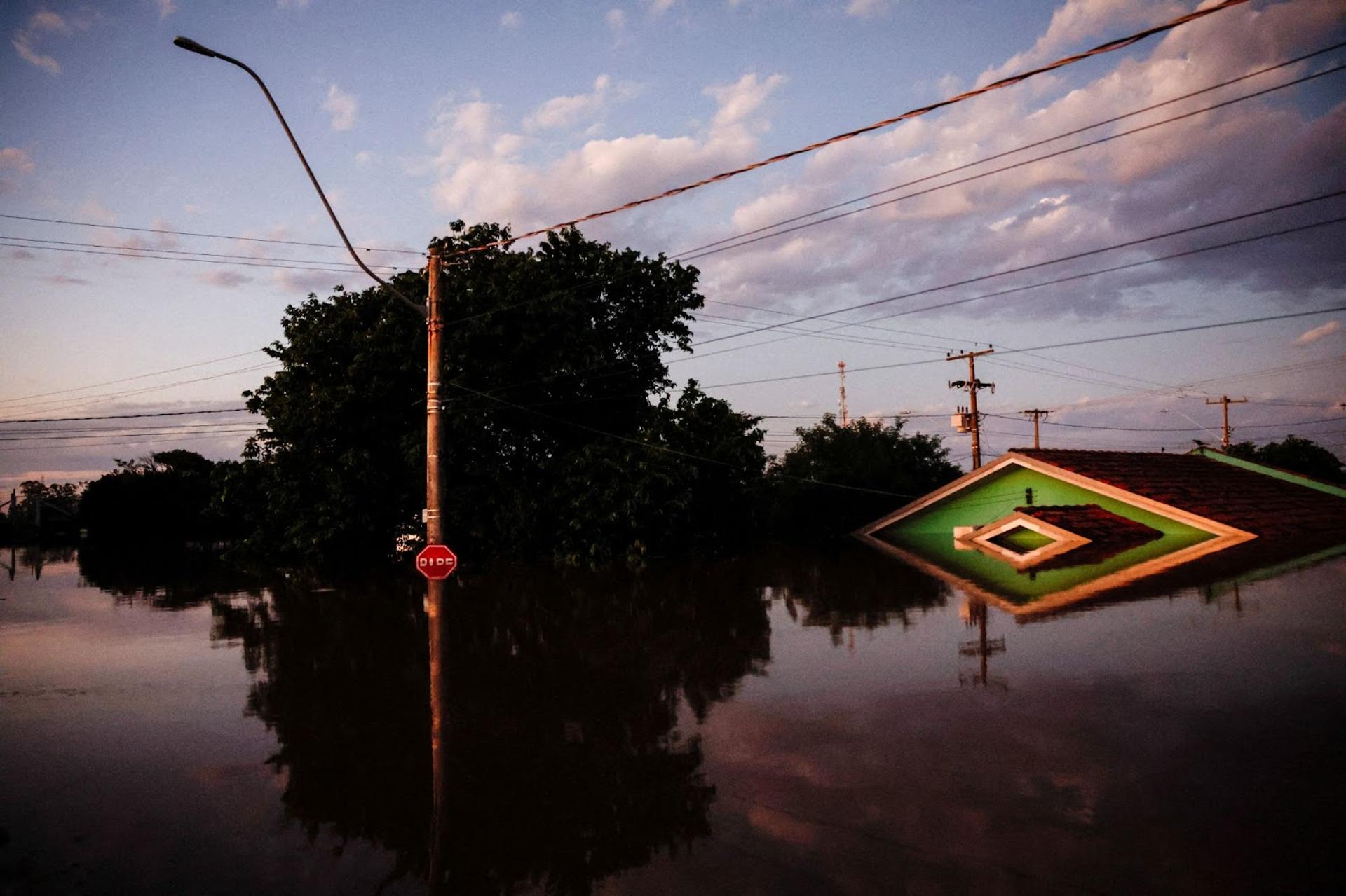 A flooded street is pictured in Canoas, at the Rio Grande do Sul state, Brazil, May 5, 2024.