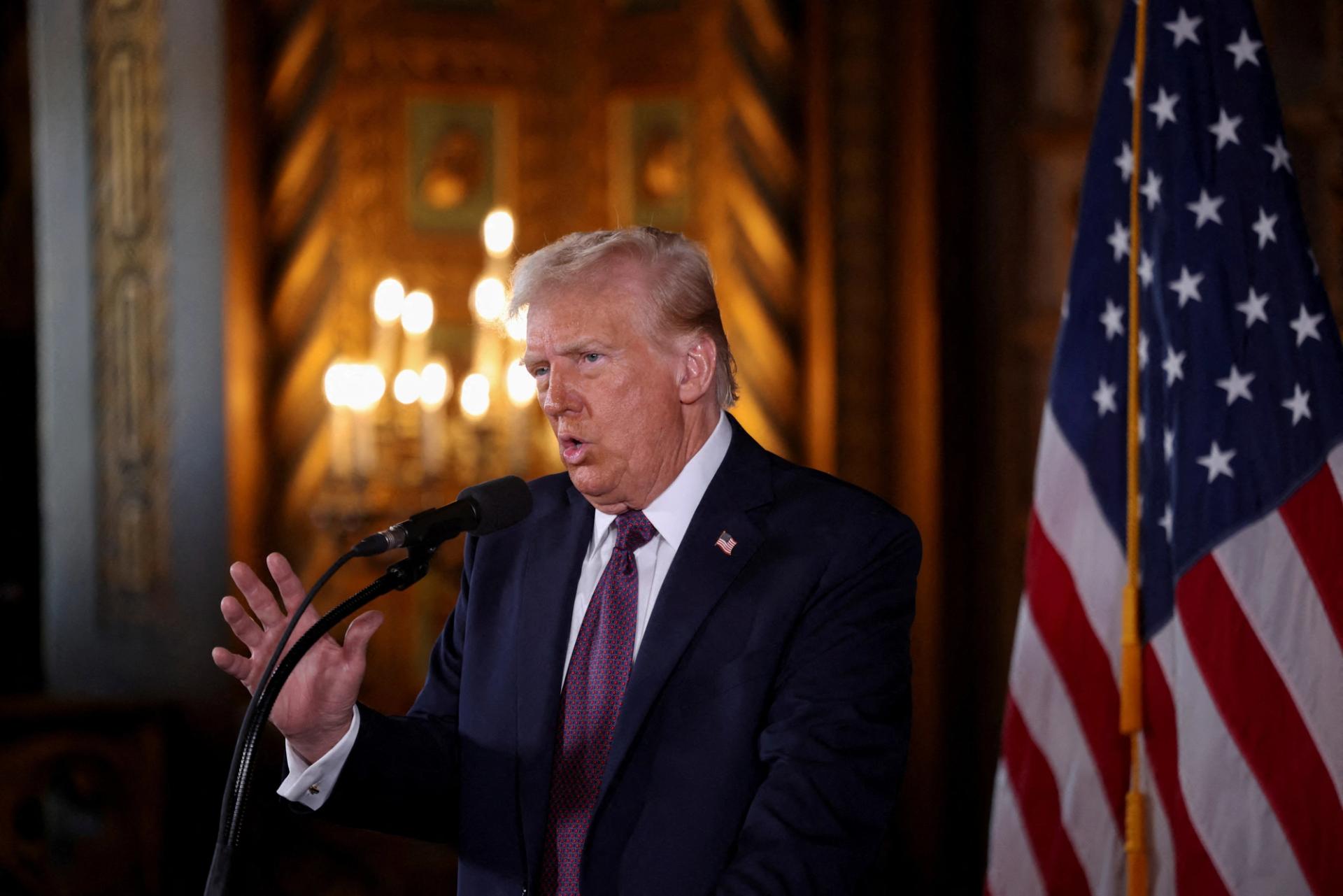 US President-elect Donald Trump at Mar-a-Lago.