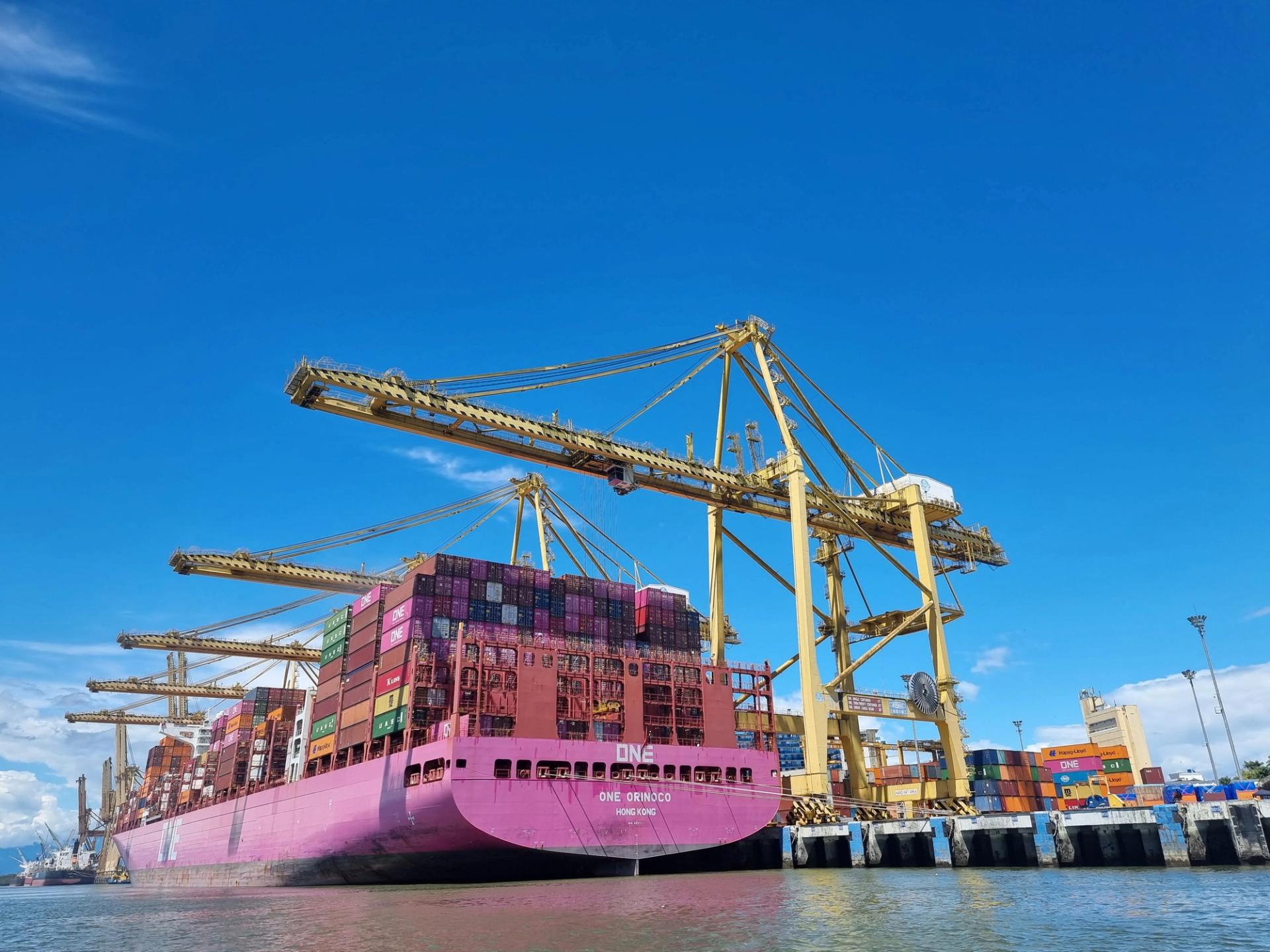 Cargo ship in port