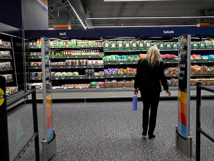A woman in a grocery store