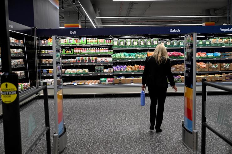 A woman in a grocery store