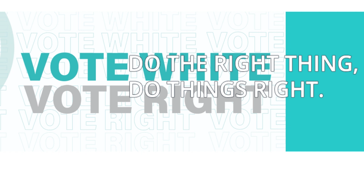 A screenshot from a web archive of the English version of the Taiwan People’s Party website, with the slogan “Vote White, Vote Right”