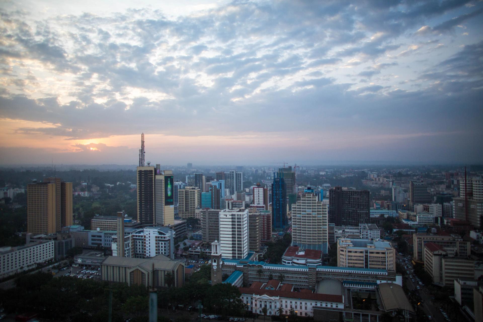 Nairobi skyline.