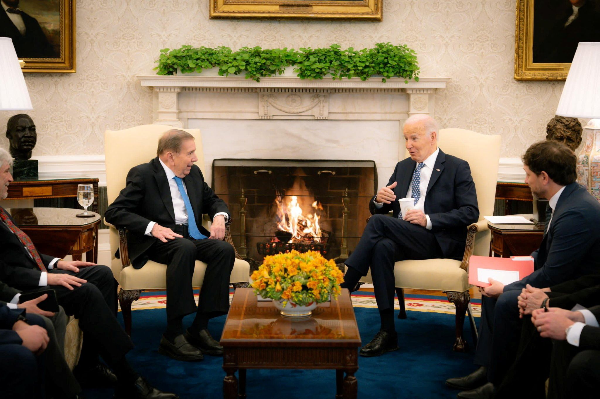 Venezuela opposition leader Edmundo González meets with US President Joe Biden at the White House.