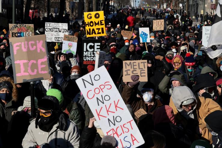 ICE protesters in Minneapolis.