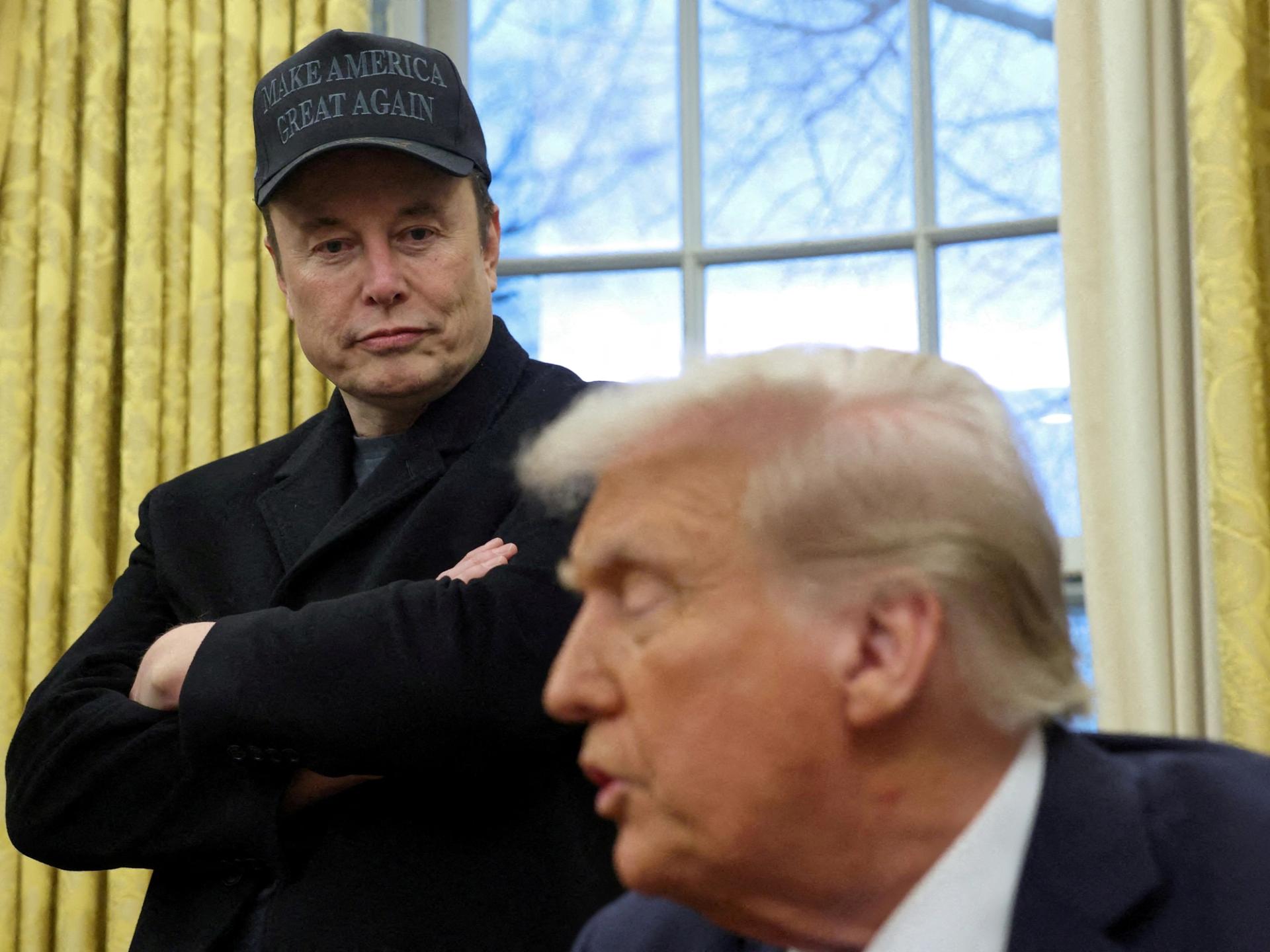 Elon Musk and US President Donald Trump in the Oval Office.