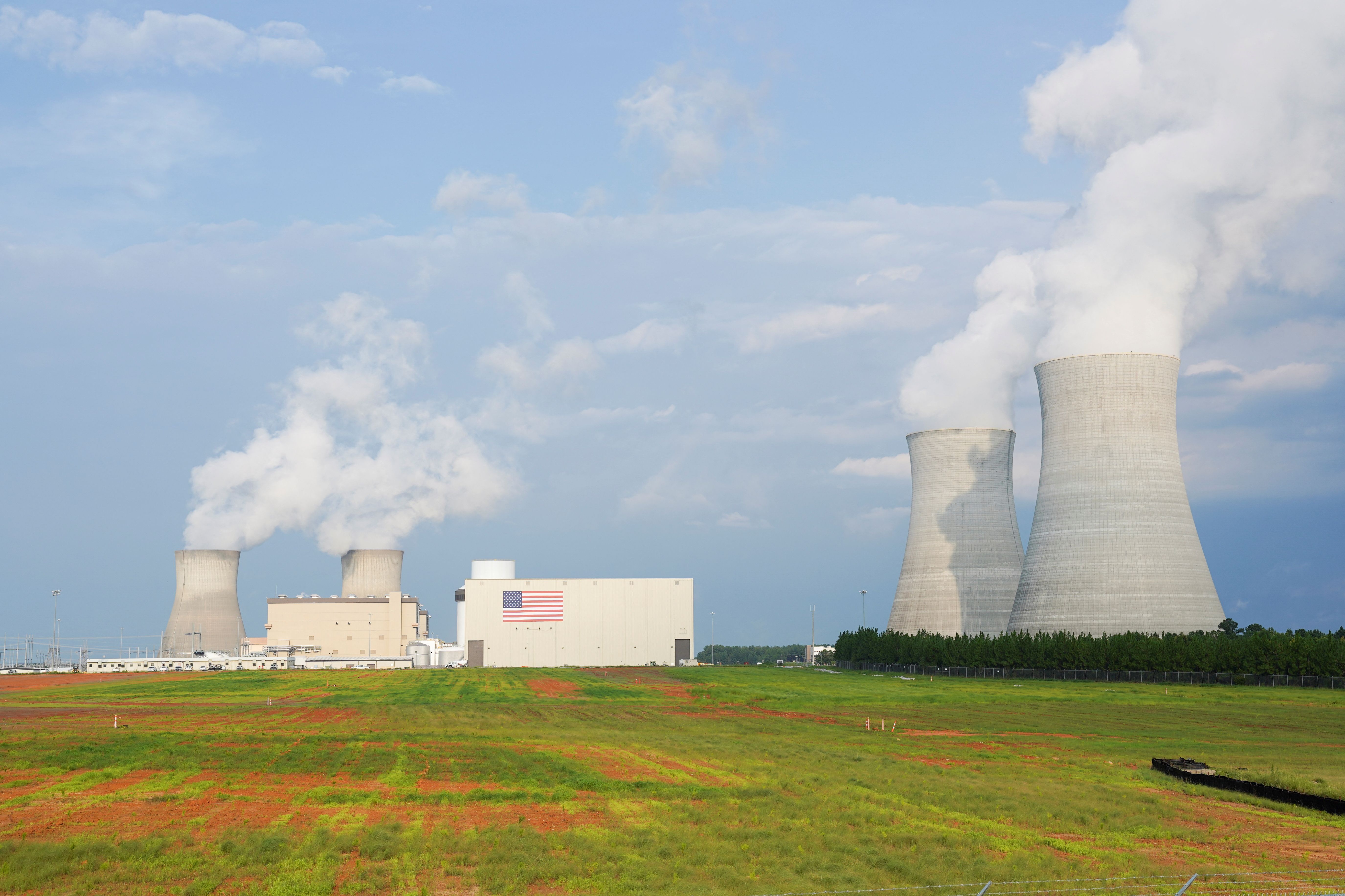 Cooling towers are seen at the nuclear-powered Vogtle Electric Generating Plant in Waynesboro