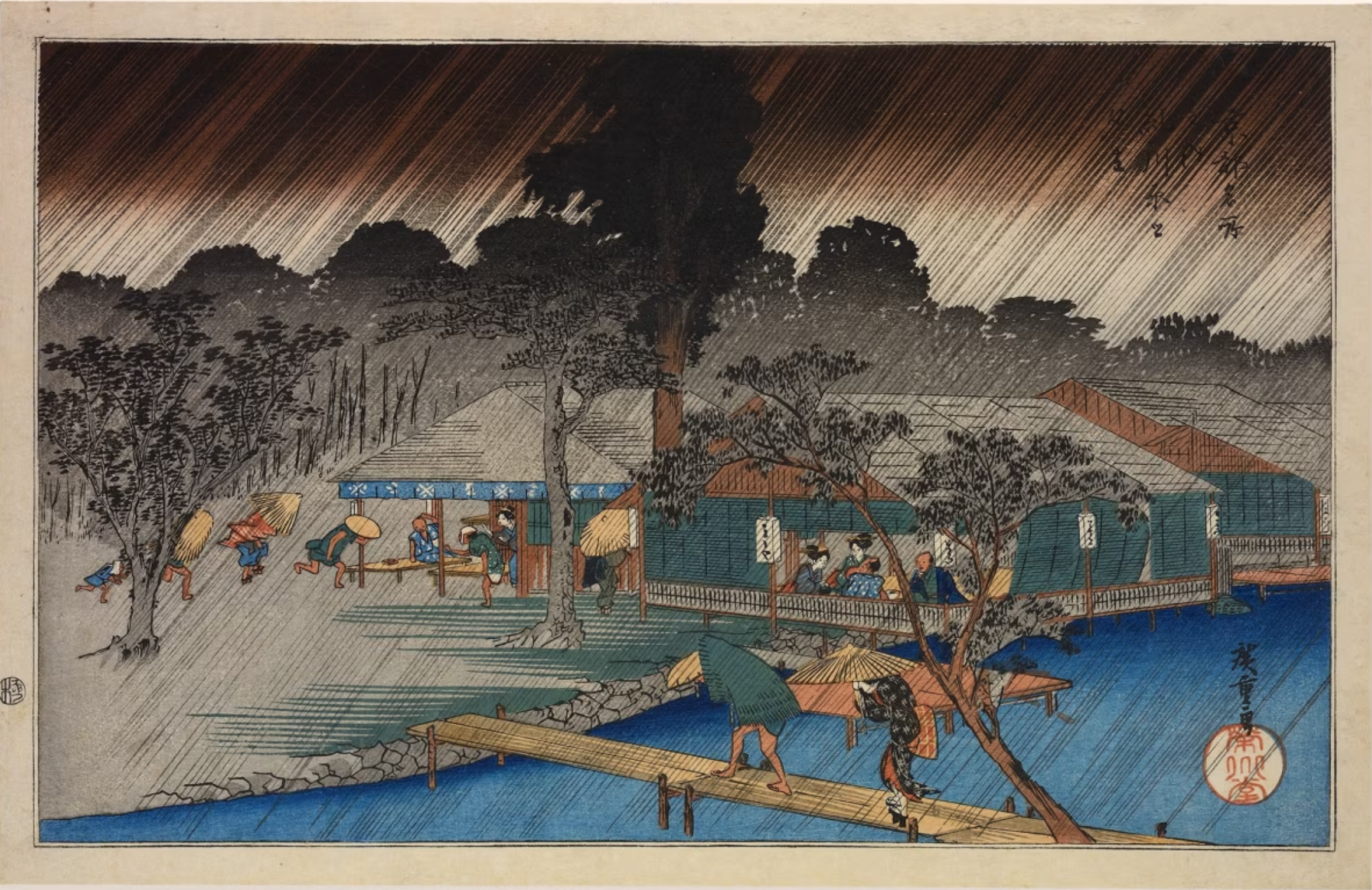 Utagawa Hiroshige’s “Sudden Shower over Tadasugawara.” 