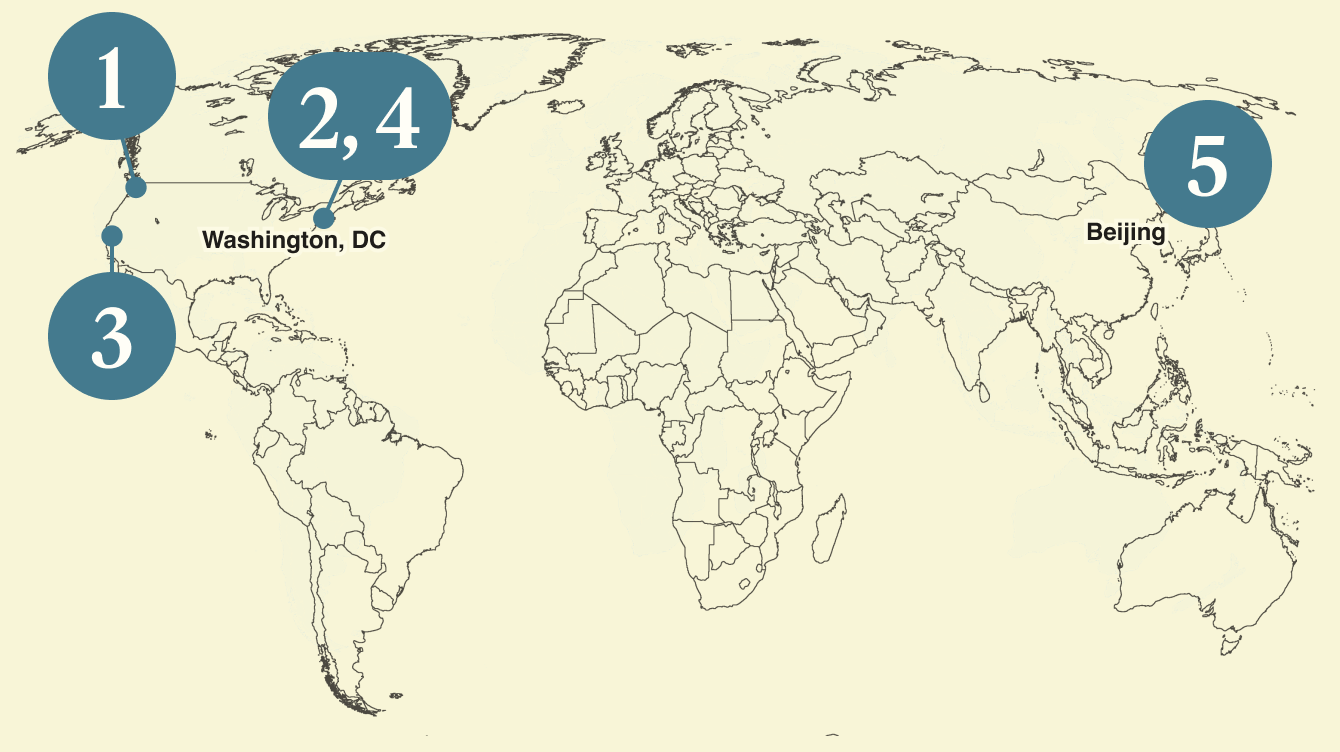 A map of the world.