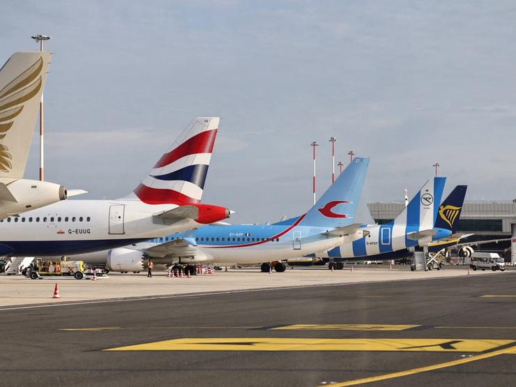 Planes at Rome’s Fiumicino airport