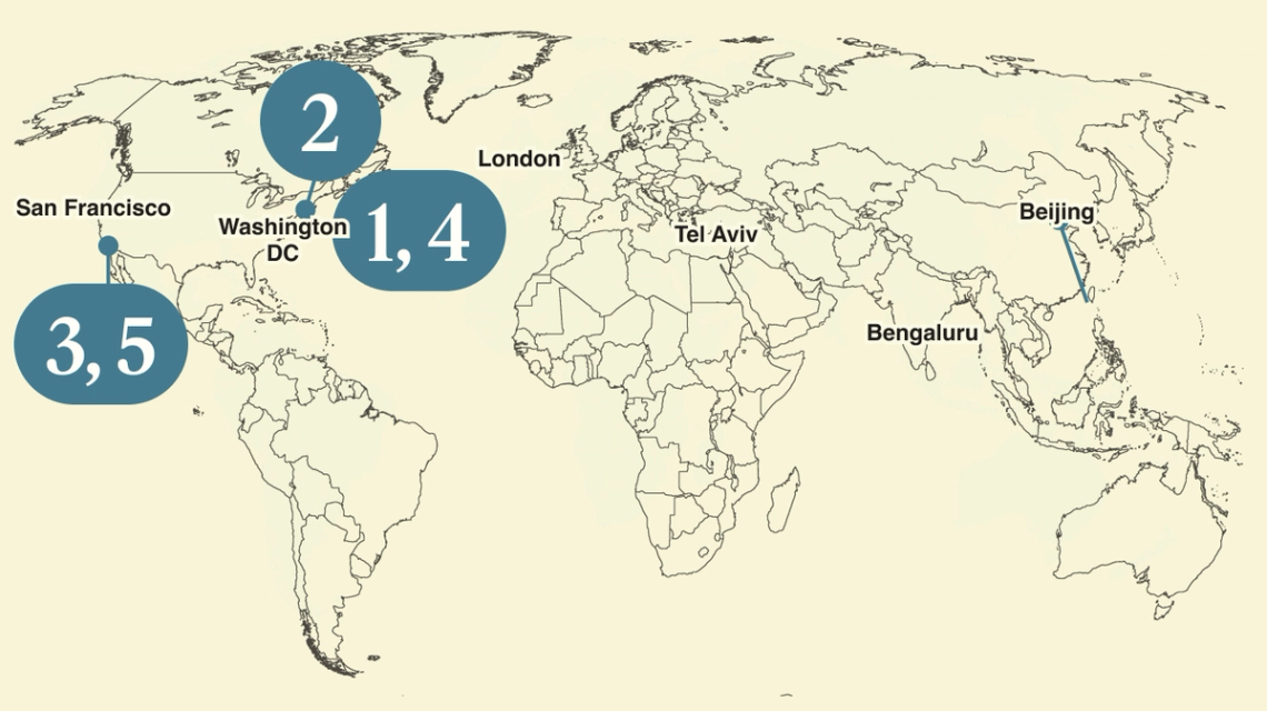 A map of the world.