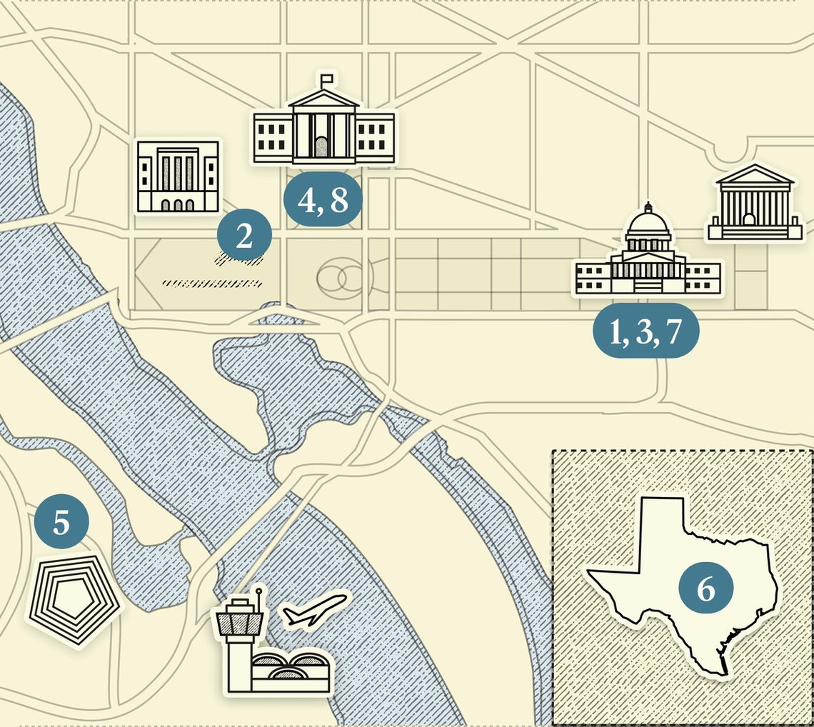 A numbered map of DC.