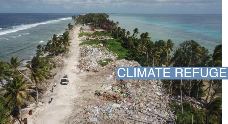 An aerial view of the rubbish dump used to dispose waste is seen north of Funafuti, Tuvalu, August 15, 2019. AAP Image/Mick Tsikas via REUTERS