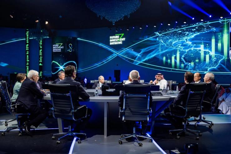 Saudi wealth fund boss Yasir Al Rumayyan and Wall Street CEO’s at last year’s edition of Riyadh’s flagship summit.