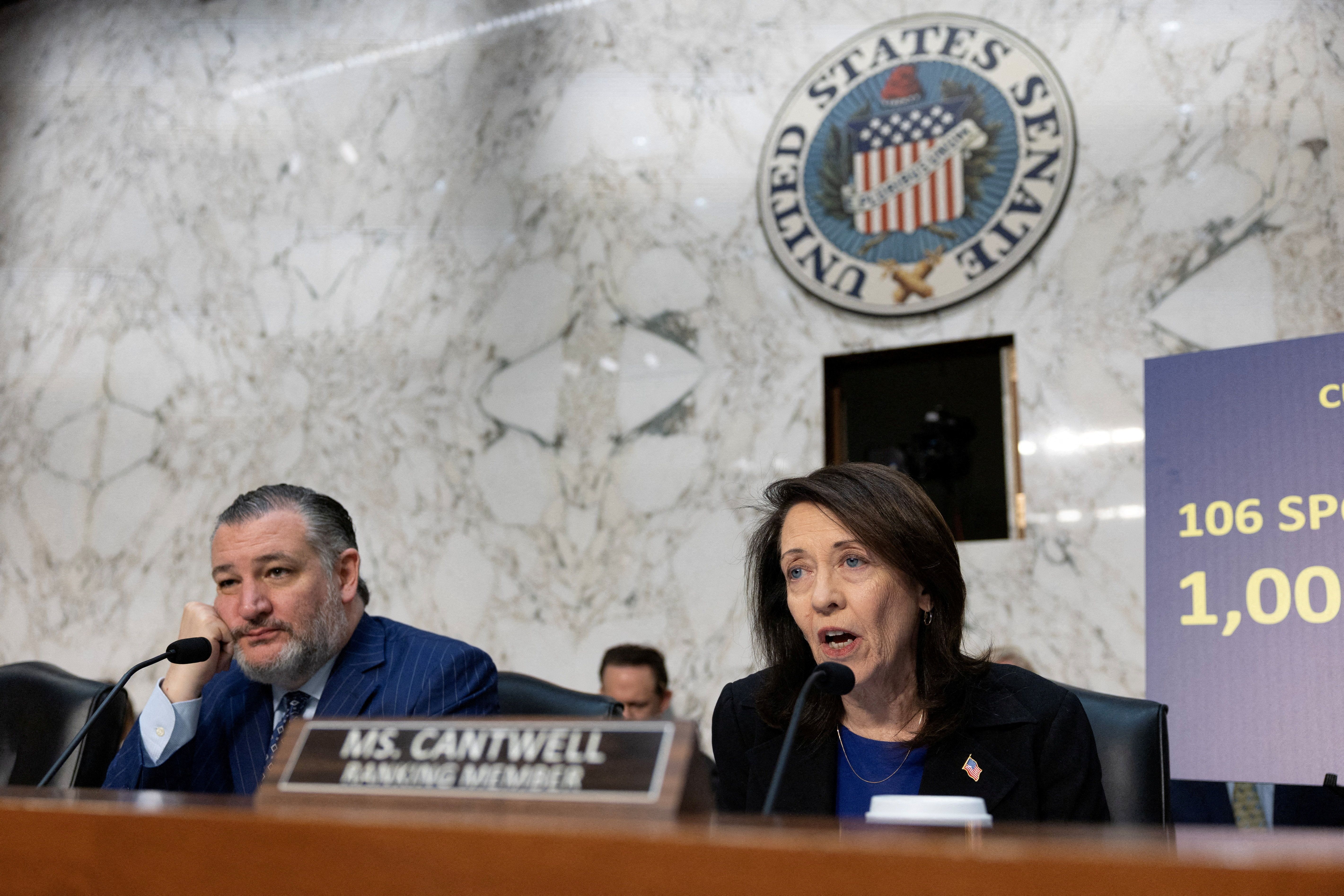 Sen. Ted Cruz and Sen. Maria Cantwell