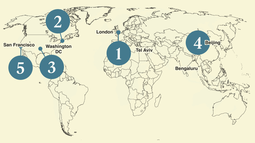 A map of the world.