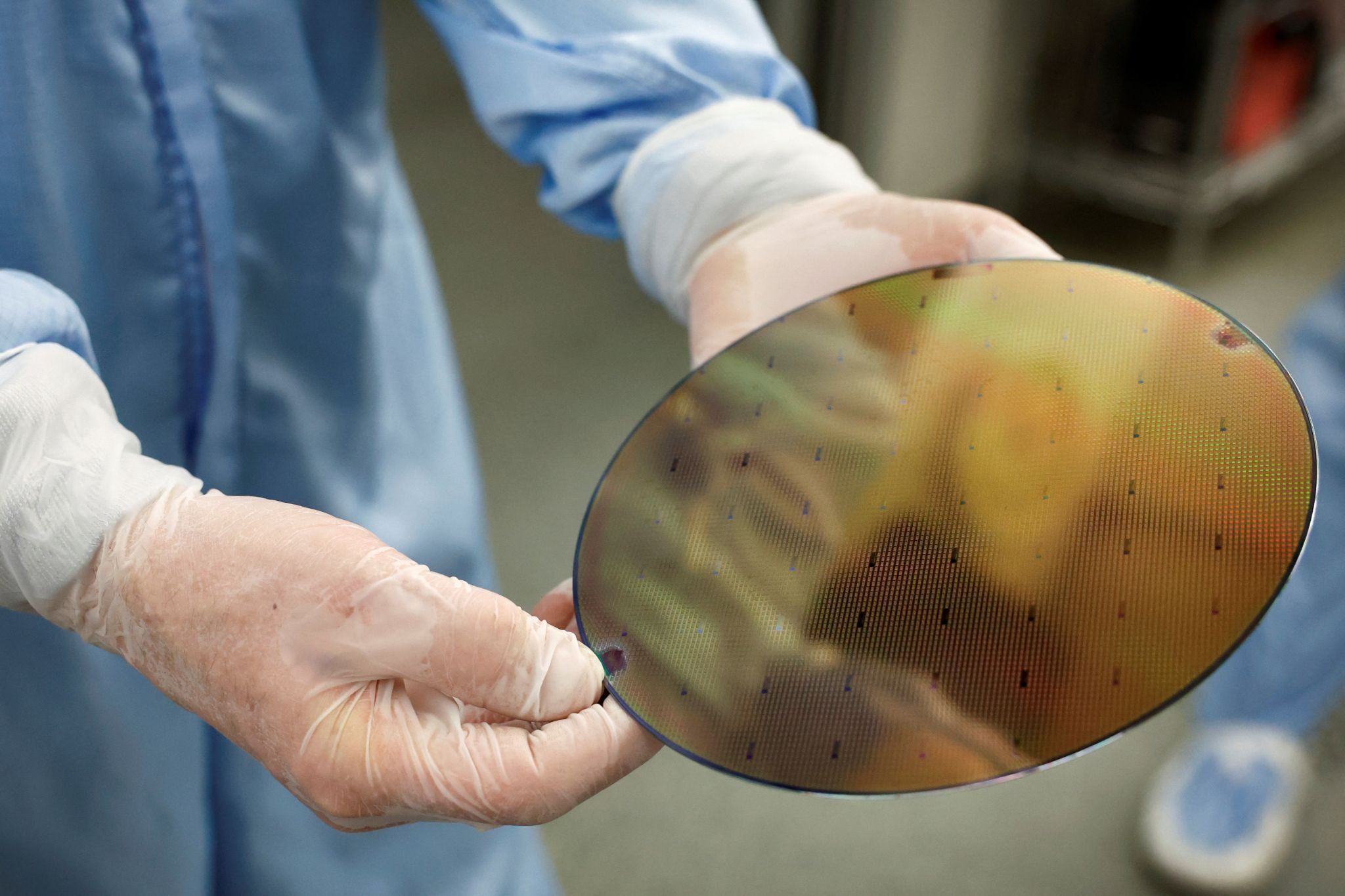 A silicon wafer. 