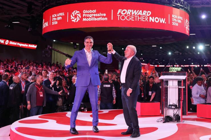 Spain’s Prime Minister Pedro Sanchez and Brazil’s President Luiz Inacio Lula da Silva