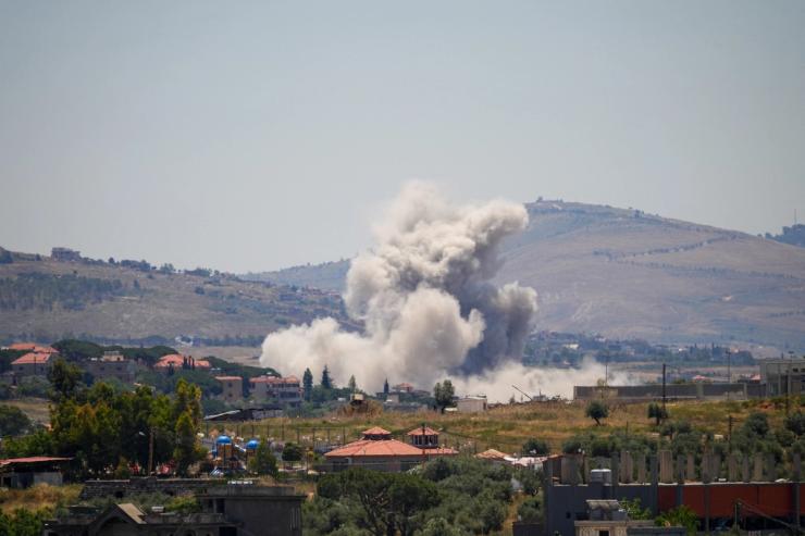 The aftermath of an Israeli strike on Lebanon.