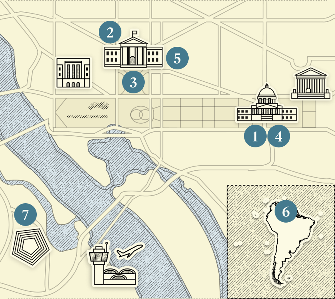 A numbered map of DC.