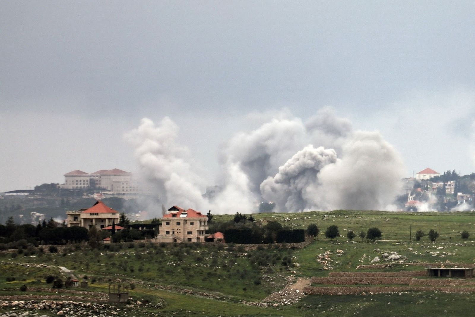 Smoke rises after an Israeli strike on southern Lebanon. 